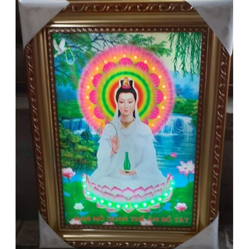 Khung tranh quan âm có đèn led 25x30