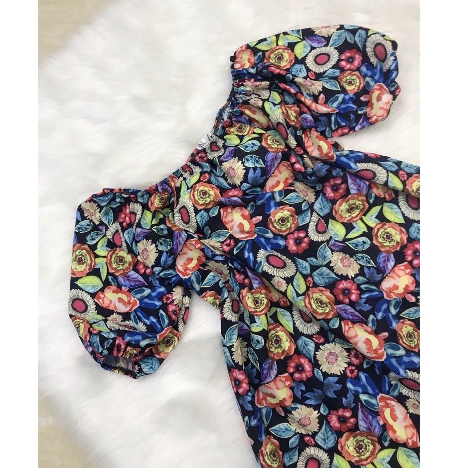 Đầm hoa lụa babydoll cúp ngực siêu yêu