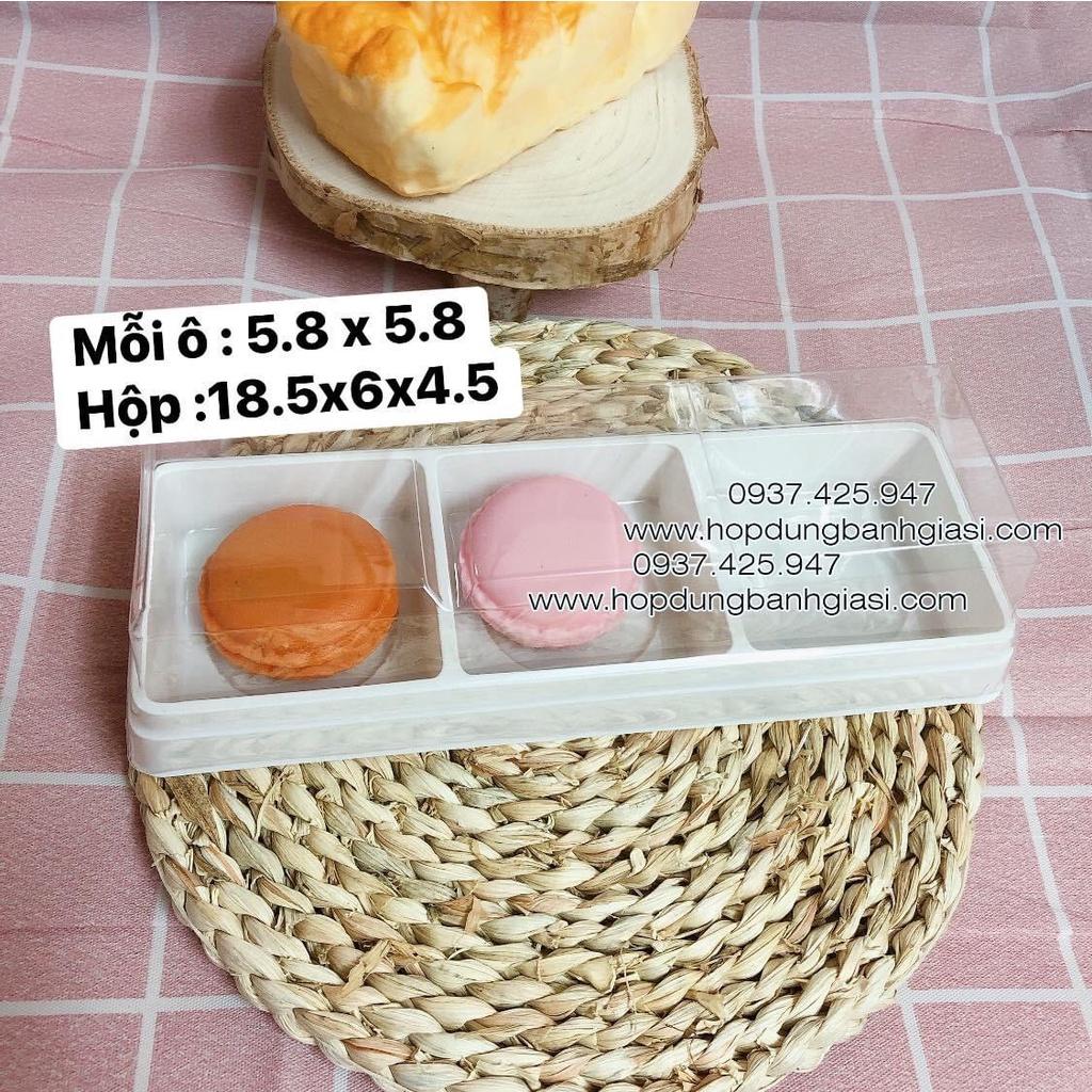 100 Hộp 3 ngăn đế trắng đựng bánh trung thu 50g