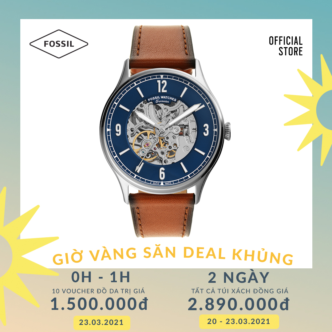 Đồng hồ nam FOSSIL Forrester dây da ME3179 - màu xanh dương