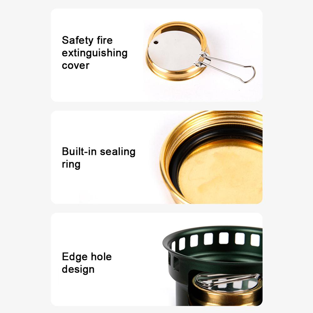 Aluminum Alloy Camping Alcohol Stoves Portable Picnic BBQ Furnace Windproof Alcohol Stoves Outdoor Cooking Furnace Household Tea Stoves