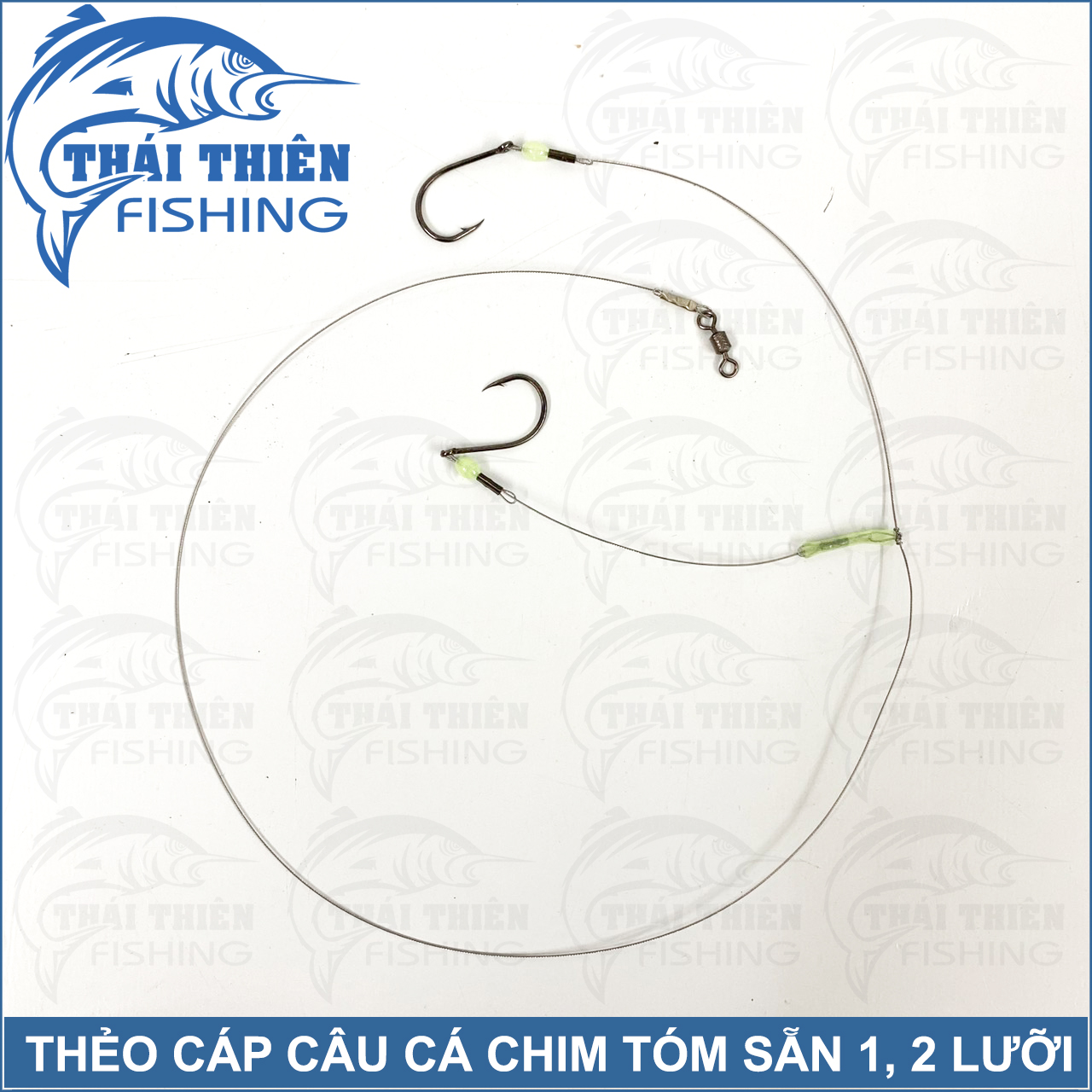 Combo 2 Bộ Thẻo Cáp Câu Cá Chim, Trê, Răng Sắc Bén Tóm Sẵn 1, 2 Lưỡi Dùng Câu Sông Thiên Nhiên, Hồ Dịch Vụ