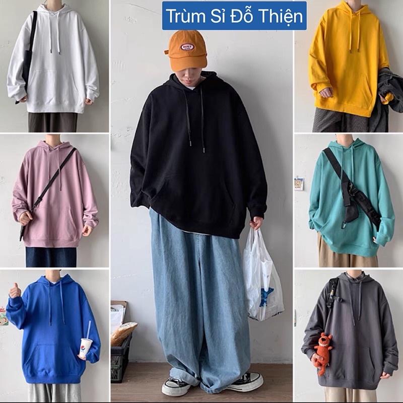 Áo hoodie trơn đen chất nỉ bông cao cấp Unisex bigsize nam nữ ấm áp mùa đông chống nắng mùa hè đi học chơi du lịch đẹp