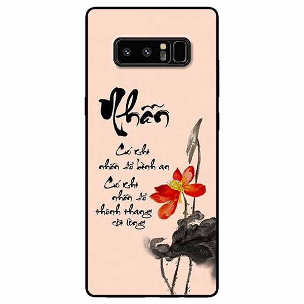 Ốp lưng in cho Samsung Note 8 Mẫu Thư Pháp Nhẫn Nền Hồng