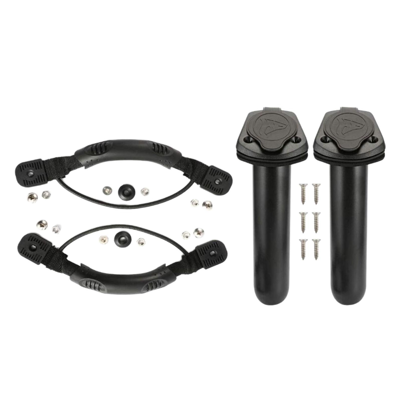 2Pcs Fishing Rod Holder Tube Black Fishing Pole Holder for Yacht Kayak Canoe
