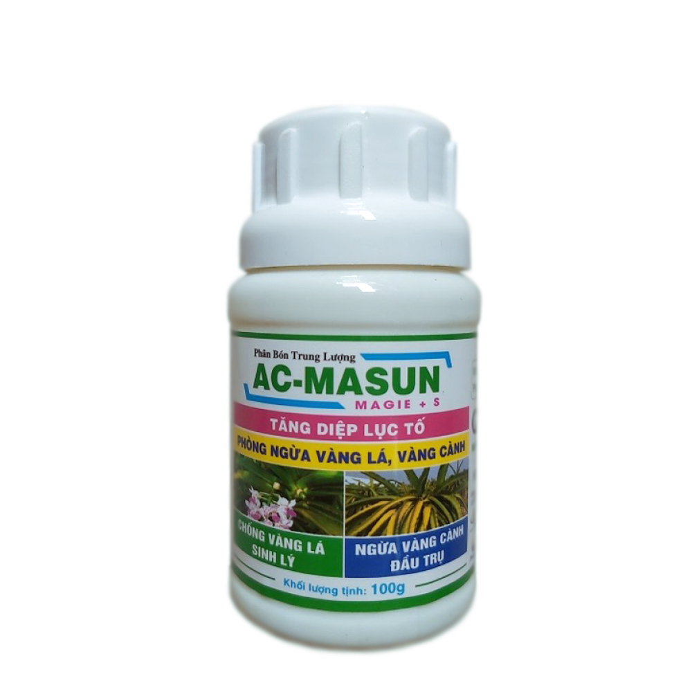 Phân bón trung lượng AC - MASUN 100g ngăn ngừa vàng lá, vàng cành, tăng diệp lục tố