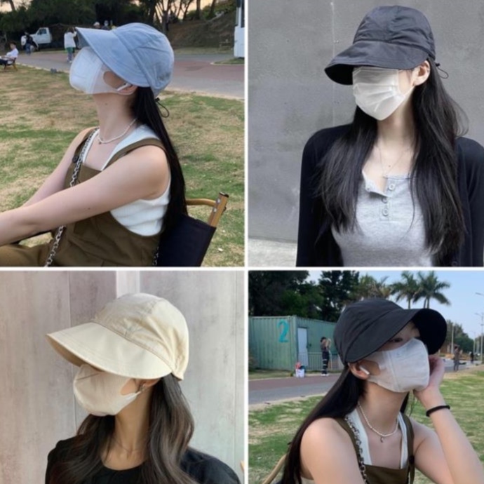 Mũ Bucket Chống Nắng Hàn Quốc, Nón Nữ Rộng Vành Có Dây Rút Chất Liệu Thoáng Khí Thời Trang Mùa Hè Cho Nữ
