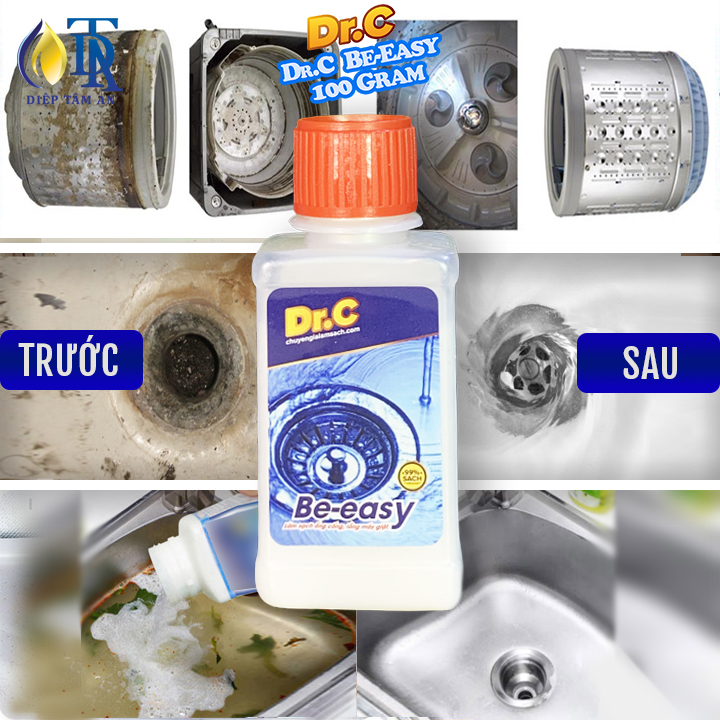 Bột Làm Sạch Lồng Máy Giặt,Thông Đường Ống,Chậu Rửa,Lavabo,Phân Hủy Tóc,Cặn Rác Dr.C Be-easy 100g