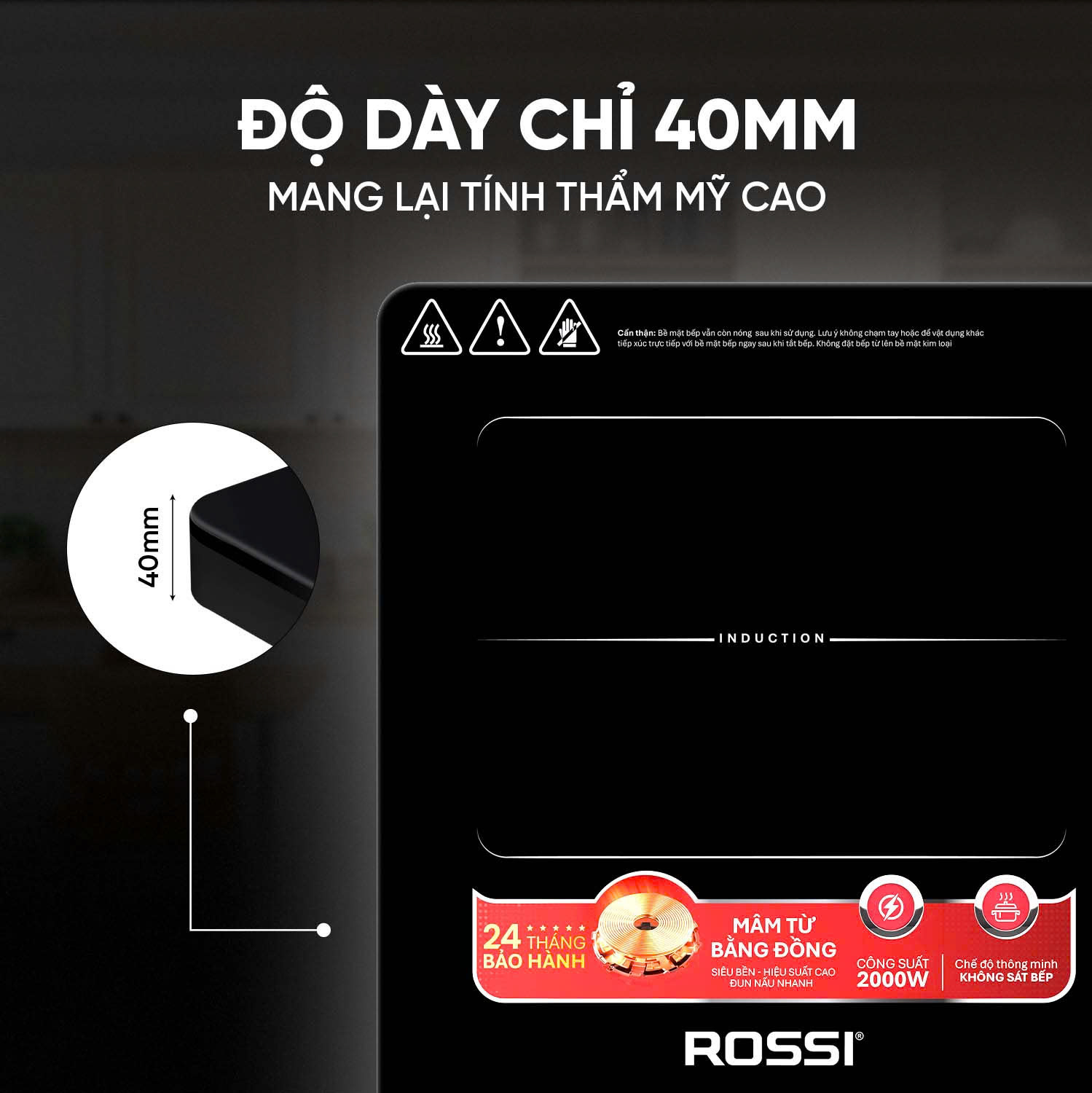 Bếp Từ Đơn Tân Á Đại Thành Rossi RS-1020CE01 Kèm Nồi - Hàng Chính Hãng