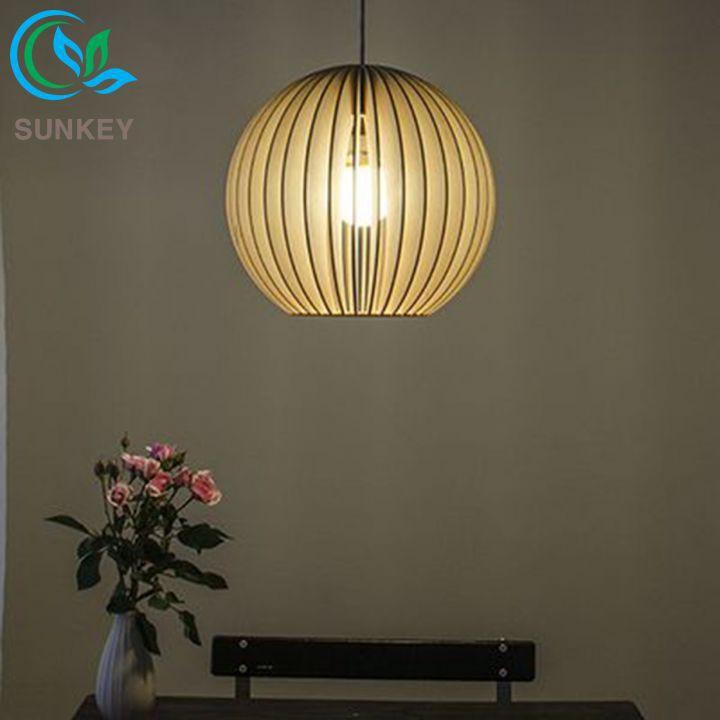 Đèn Gỗ Trang Trí Thả Trần Aion - Đường Kính 30cm - Chất Liệu Gỗ Plywood Cao Cấp - Bảo Hành 1 Năm