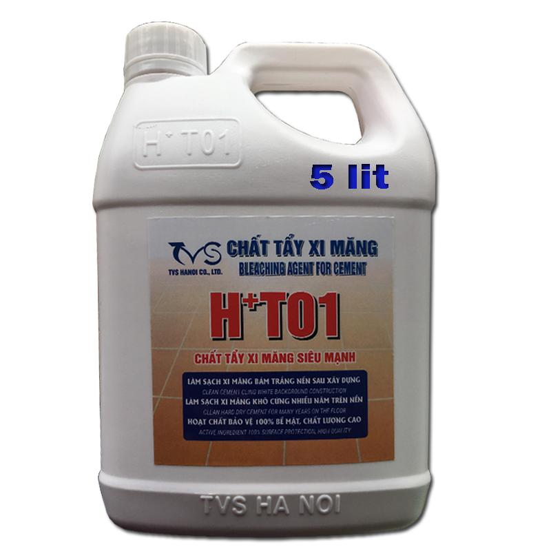 Chất tẩy xi măng trên nhiều chất liệu, tẩy ron gạch siêu mạnh HT01-TVS -5 Lit (sản phẩm mới hoạt chất bảo vệ bề mặt 100%, chất lượng cao)
