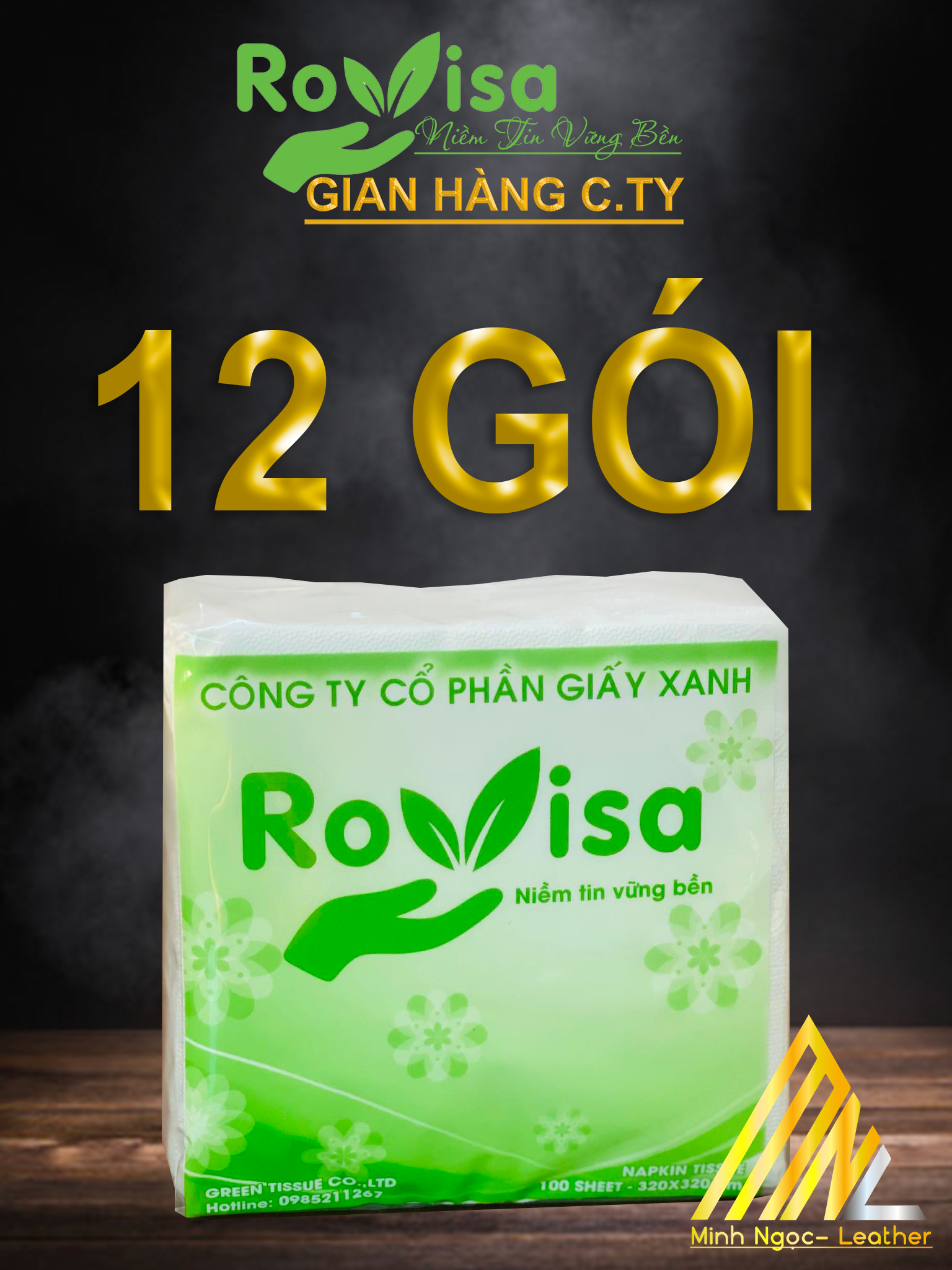 12 gói khăn giấy ăn vuông to siêu mịn siêu dai cao cấp rovisa- 1 gói đủ chuẩn 100 tờ không điêu Giấy Vệ Sinh