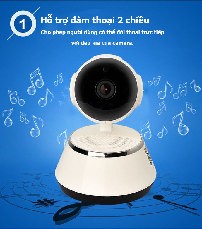 Camera IP wifi giám sát chống trộm V380 pro - Tính năng đàm thoại hai chiều, theo dõi và phát hiện chuyển động, Full HD 1080p, xoay đa chiều góc rộng 360, cảm biến hồng ngoại ban đêm, dễ dàng lắp đặt và vị trí để linh hoạt.