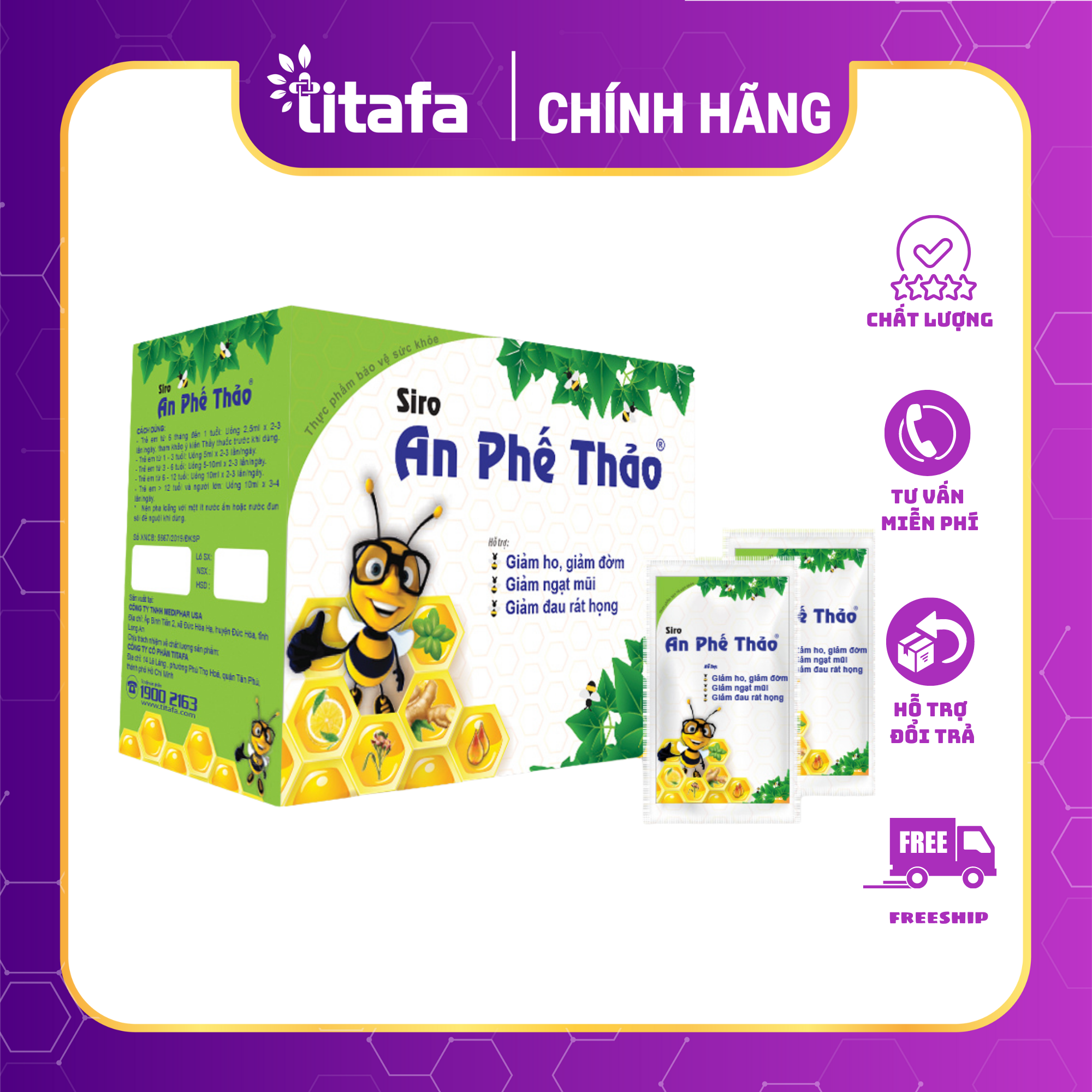 SIRO HO AN PHẾ THẢO - Giúp giảm ho, tiêu đờm, giảm ngạt mũi, giảm đau rát họng, khản tiếng