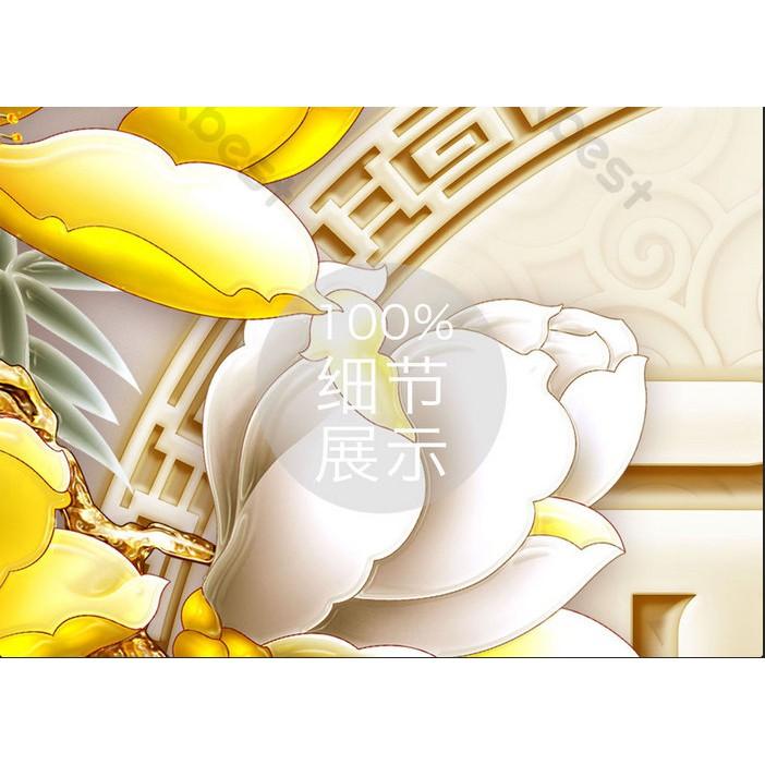 Tranh dán tường Chim công hiện đại nổi bật, tranh dán tường 3d hiện đại MS641985