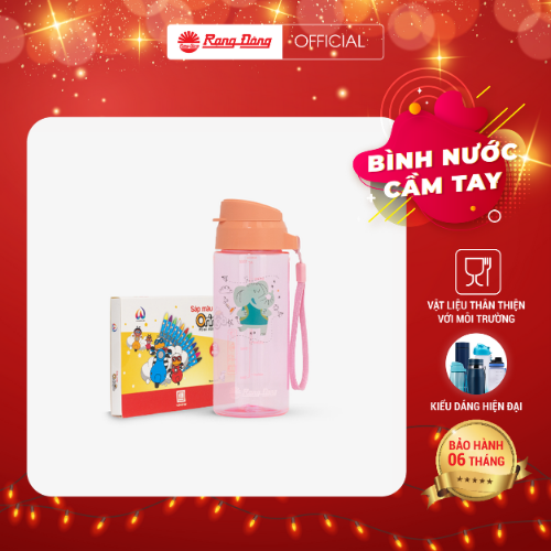 Bộ combo bình nước cầm tay Rạng Đông 500ml model RD-05P2.Combo kèm sáp màu Oringa 12 màu Hồng Hà, hộp đựng có quai treo xinh xắn, thích hợp làm quà tặng cho các em thiếu nhi