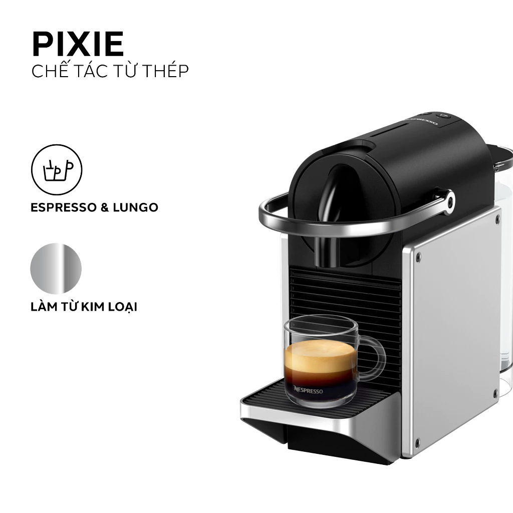 Máy pha cà phê Nespresso Pixie Bạc - Hàng chính hãng