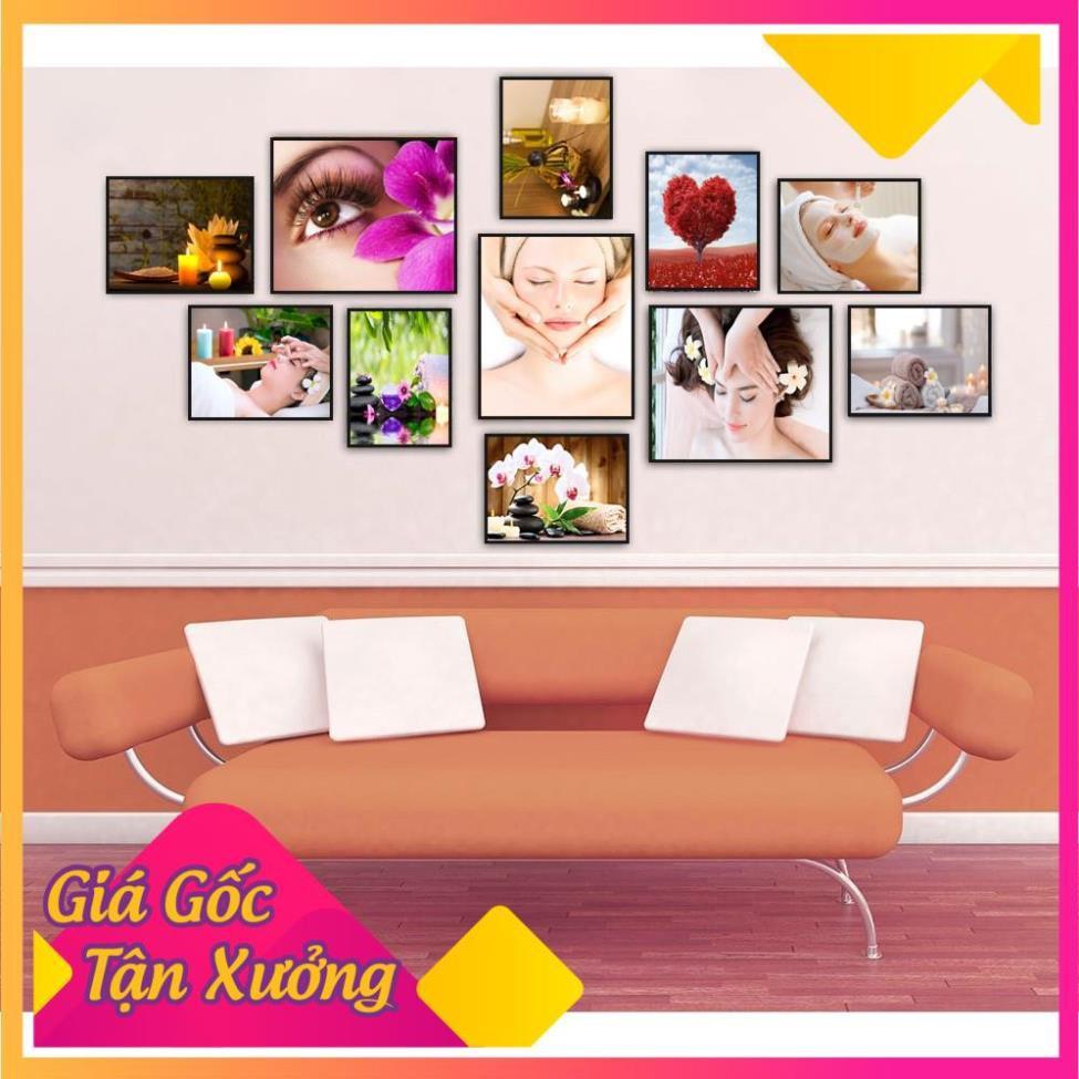 BỘ 11 TRANH DECAL TẤM CỨNG DÁN TRANG TRÍ SPA + NAIL + TÓC + PHUN XĂM