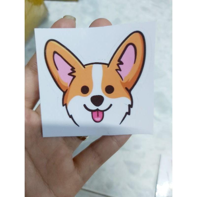 BST Tem Decal Sticker Chú Chó Cute Dán Điện Thoại, Nón, Xe