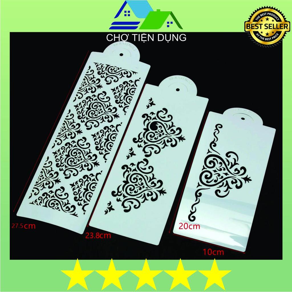 Khuôn Hoa Văn Tạo Hình Trang Trí Bánh Kem Cao Cấp - Decor bánh kem châu âu bánh đám cưới - DIY CBHOAVAN3P