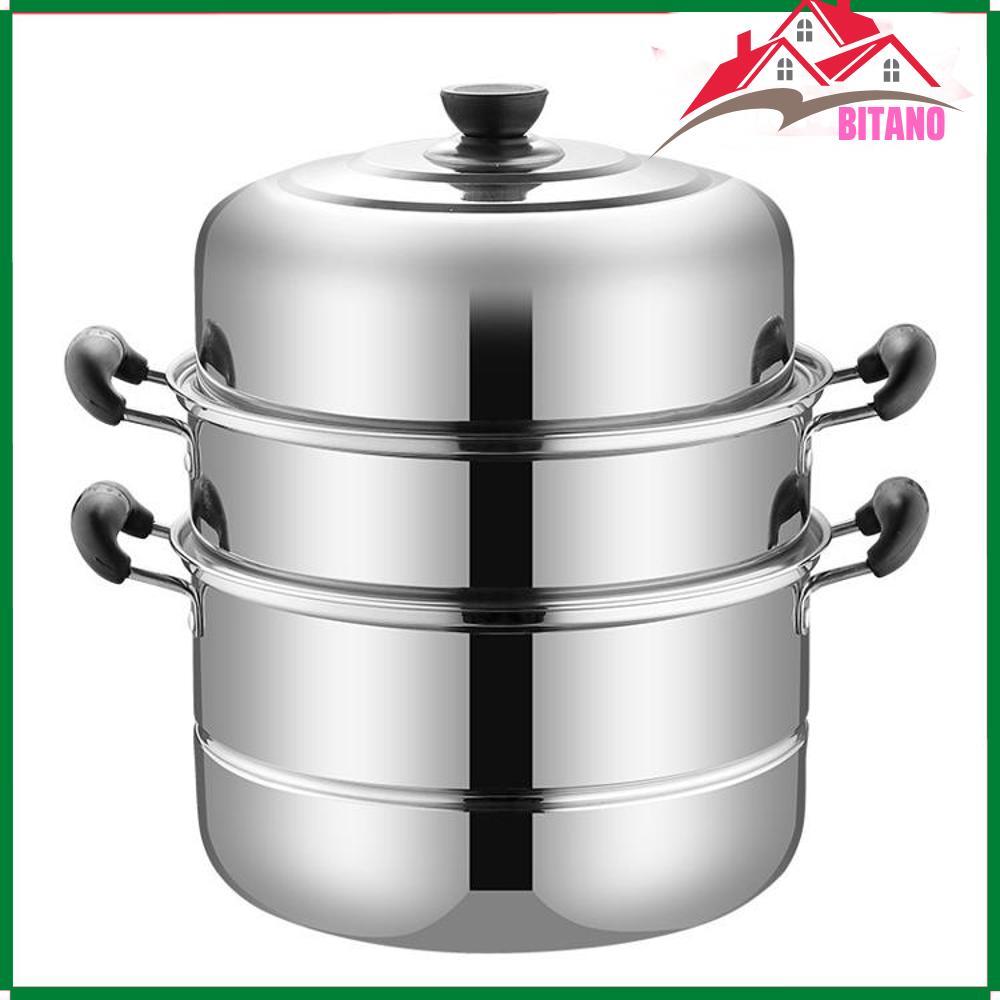 Nồi Hấp BITANO Inox 3 Tầng 30Cm Siêu Bên Tiện Lợi