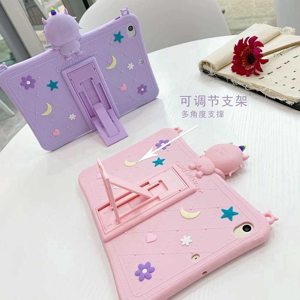Ốp Lưng Silicone Mềm Chống Sốc In Hình Quái Vật Với Dây Đeo Cho Samsung Tab A7 10.4 Inch T500 / T505 / T507 2020