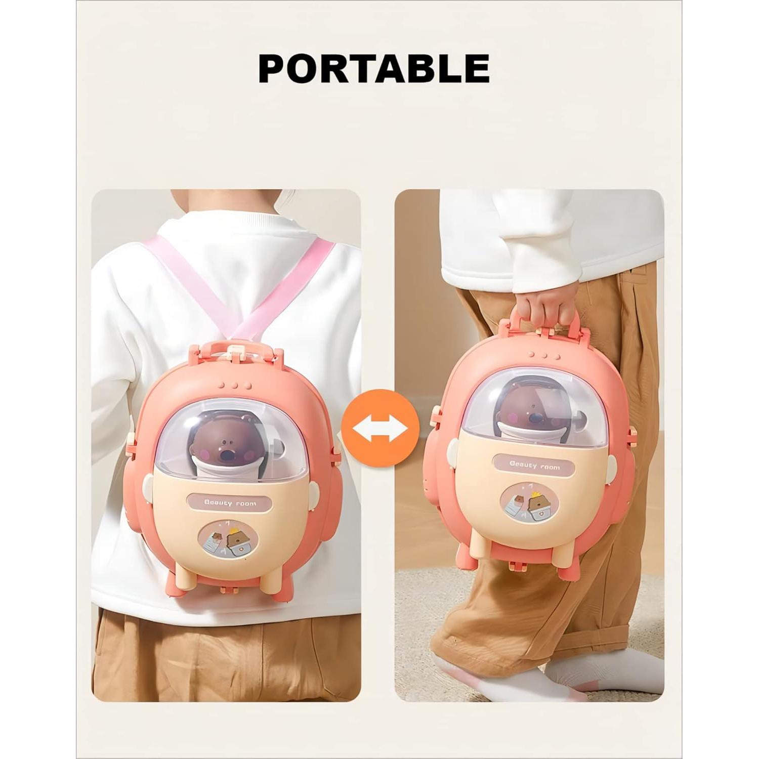 Đồ Chơi Ba Lô Trang Điểm Gấu Xinh Xắn - Bear Magic Backpack Dressing - Toys&amp;Joys HY-22 (21 Chi Tiết)