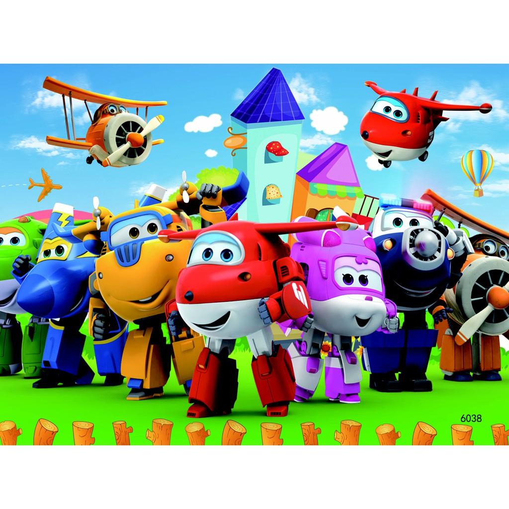 Tranh Xếp Hình Đội Bay Siêu Đẳng Super Wings 9 16 40 60 100 200 Mảnh Ghép Hình Xếp Hình Cho Bé