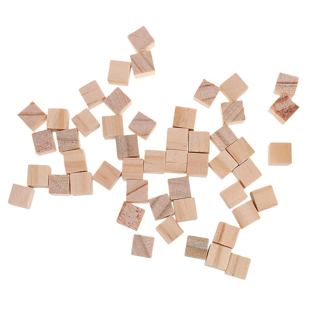 100x Wooden Blocks Mini Cubes Embellishment for Woodwork Craft Scrapbooking