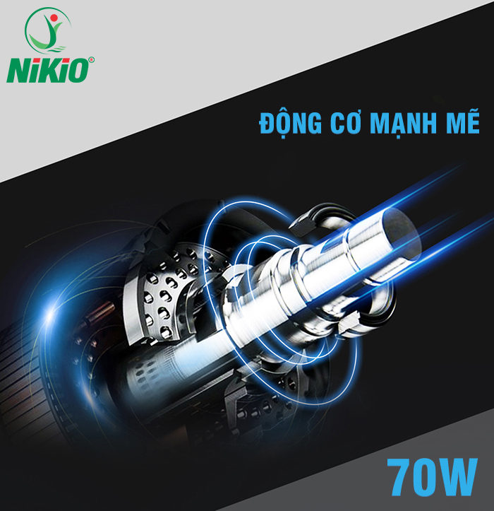 Súng mát xa cầm tay Nhật Bản Nikio NK-170B - 6 đầu, 5 chế độ mát xa, xanh dương - Mát xa toàn thân hỗ trợ điều trị đau nhức mỏi, căng cơ