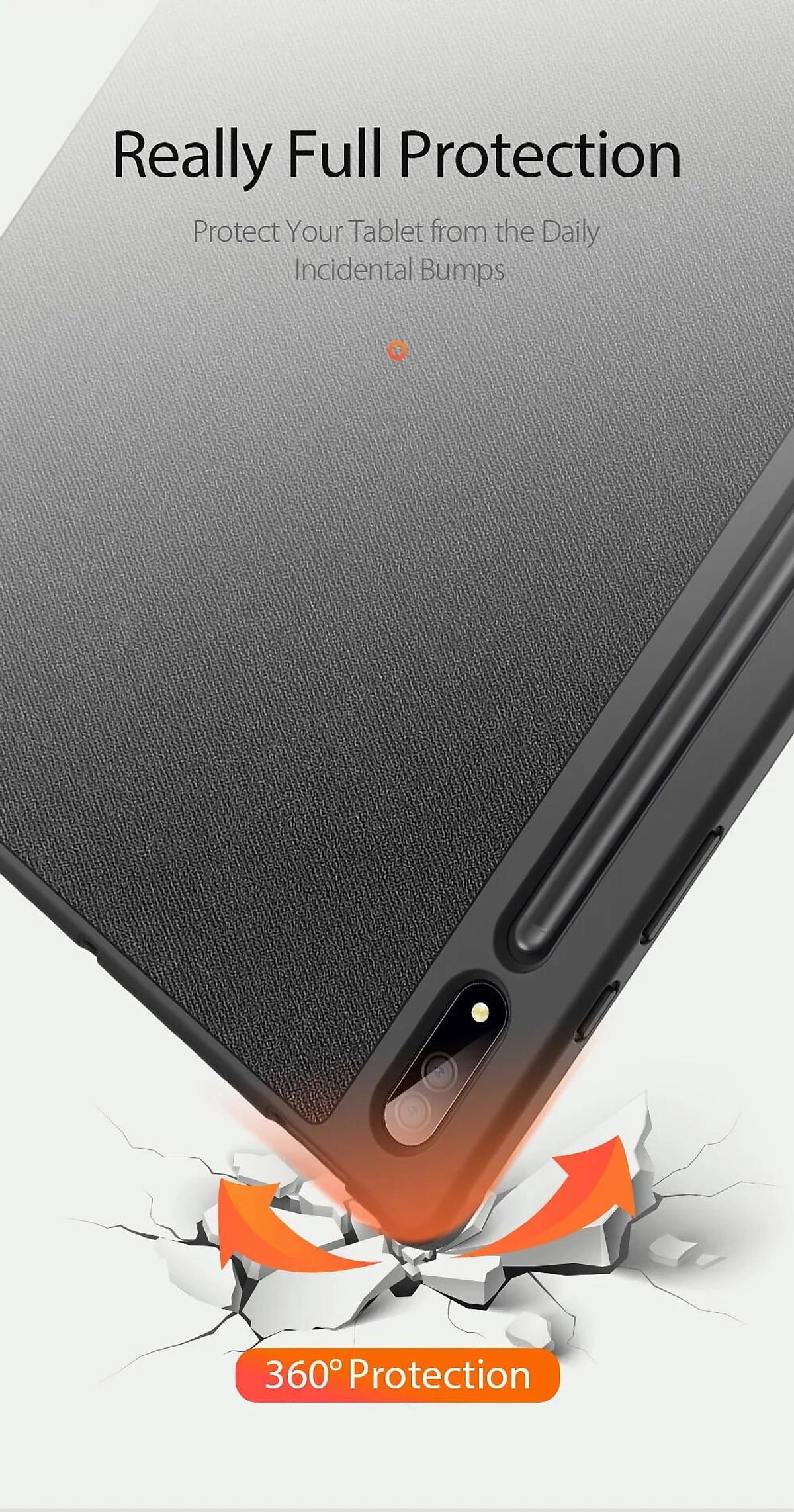 Bao Da Dành Cho SamSung Galaxy Tab S9 FE, Tab S9 FE Plus Hiệu Dux Ducis Chống Sốc, Có Khay đựng Bút - Hàng Chính Hãng