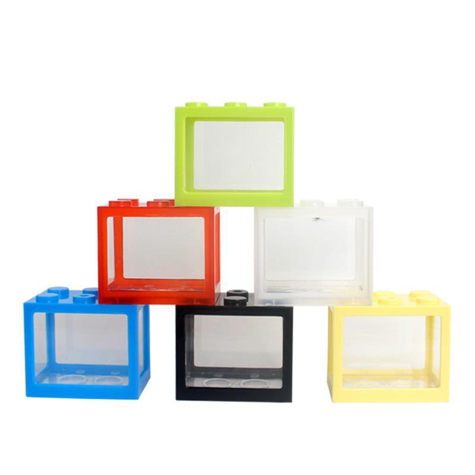 2 Pieces Aquarium Fish Tank Mini Building Blocks Spider Box Home Decor black