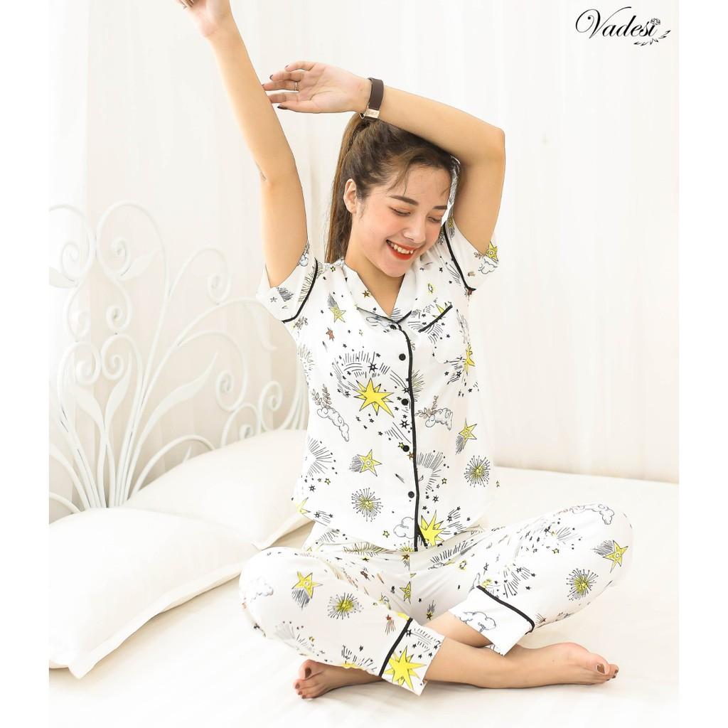 Đồ Ngủ Nữ Bộ Pijama Quần Dài Tay Ngắn Lụa Cao Cấp Mặc Nhà Đẹp Mềm Mịn Thấm Hút Thoáng Mát – VADESI