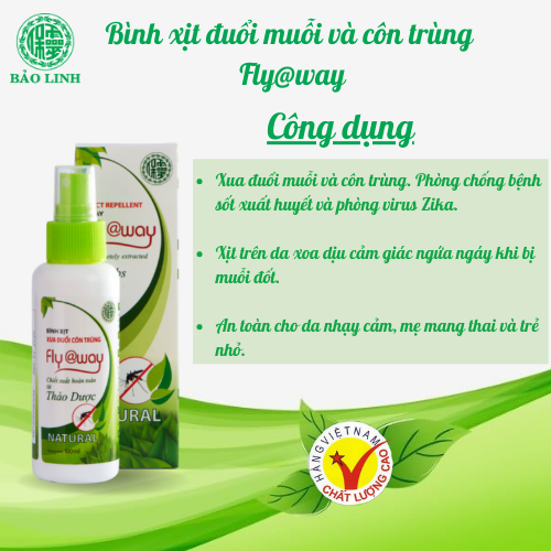 Combo 3 chai Xua Muỗi Tinh Dầu Fly@way 60ml