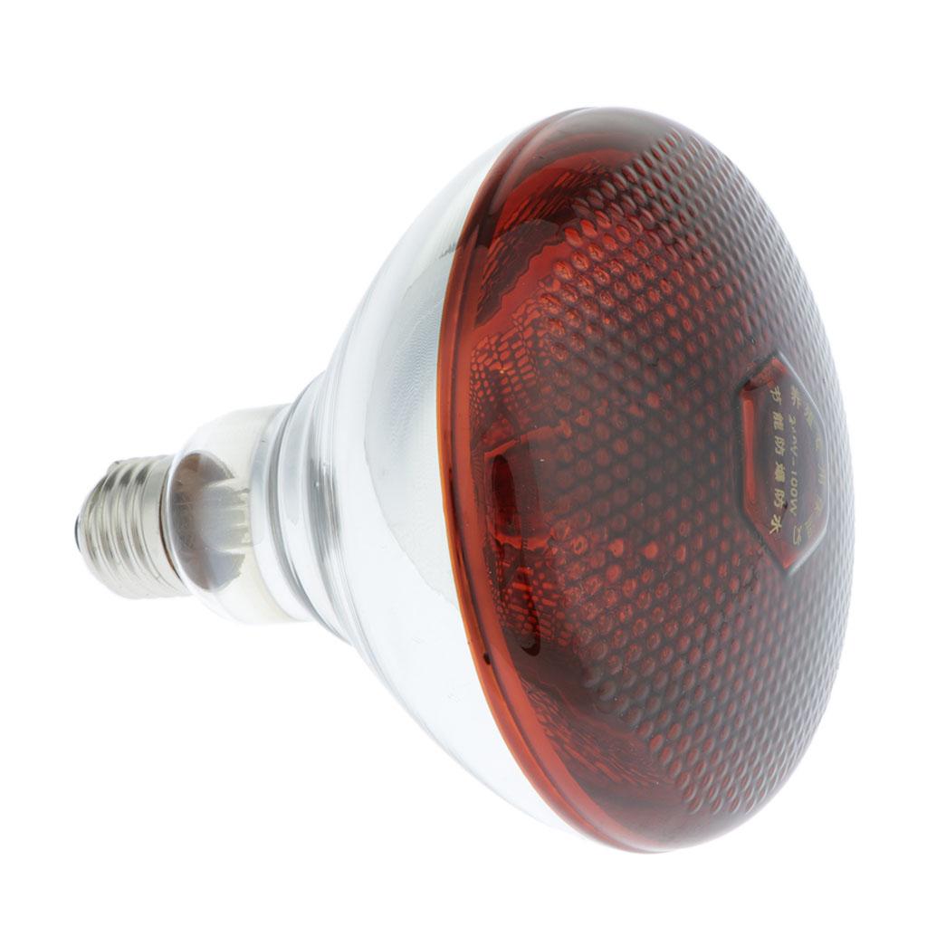 2xWaterproof E27 Heat Light Bulb Breeding Lamp Infrared Heater Bulbs 100W