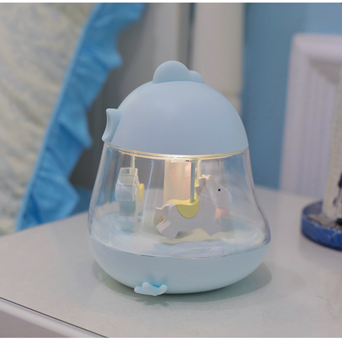 Hộp nhạc đèn led vòng quay ngựa gỗ