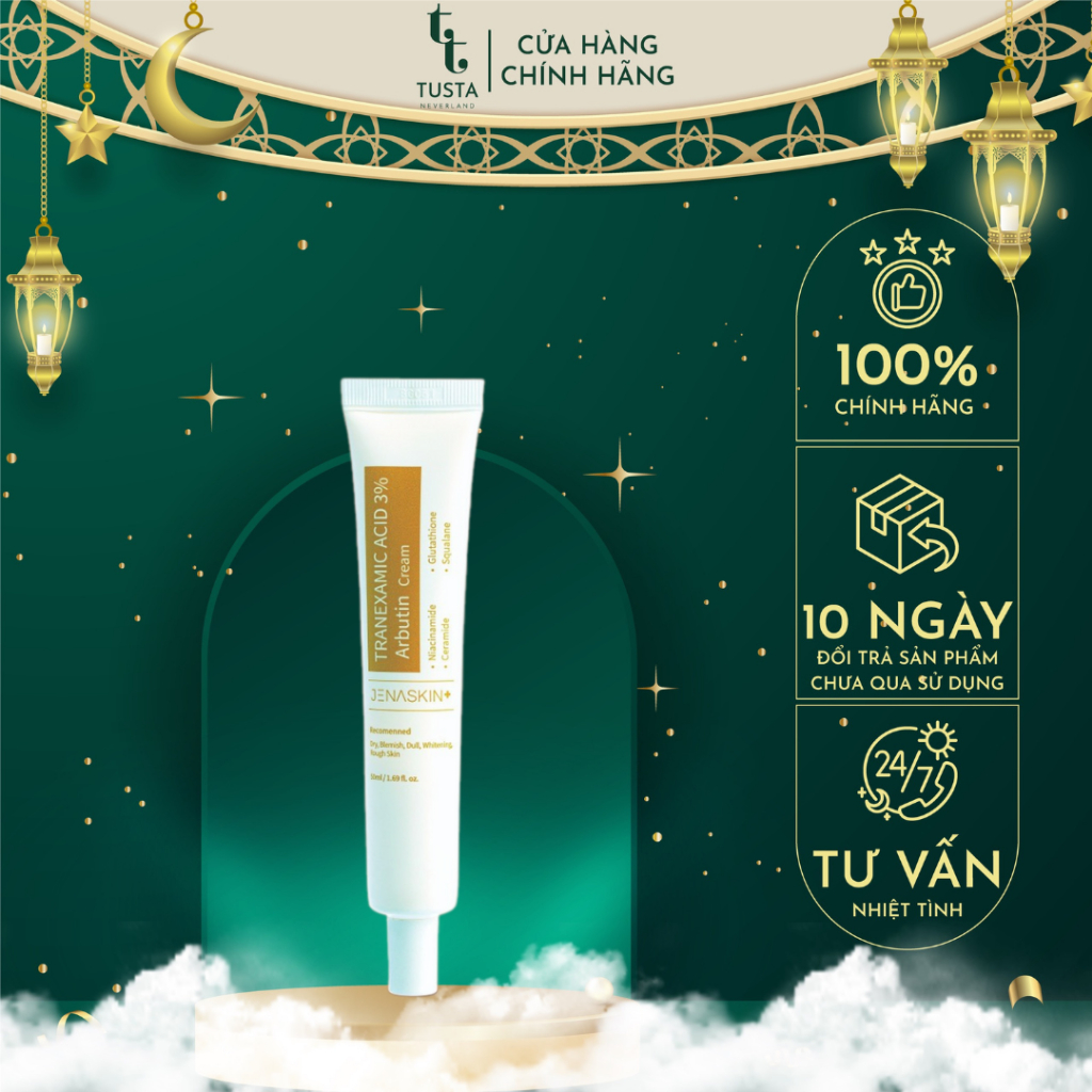 Kem Nám Dưỡng Trắng Jenaskin Tranexamic 3% Nám 50ml - Kem nám dưỡng trắng da, mờ nám, tàn nhang, tái tạo phục hồi da