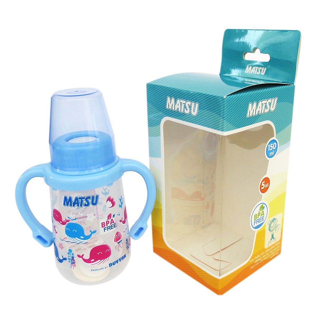 Bình sữa MATSU Duy Tân 150ml có quai No.1205 - Giao màu ngẫu nhiên