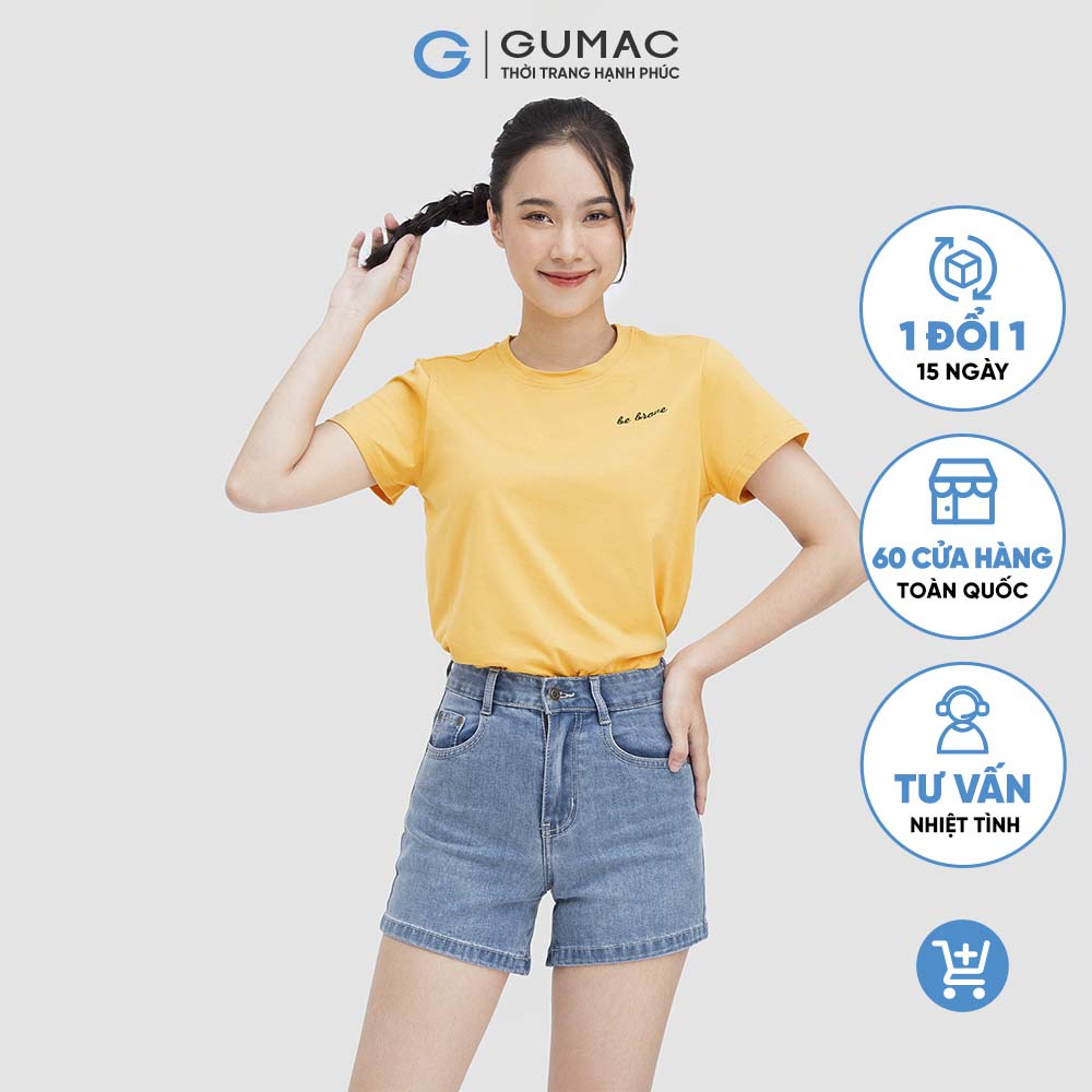 Áo thun nữ GUMAC ATC05064 thêu Be Brave