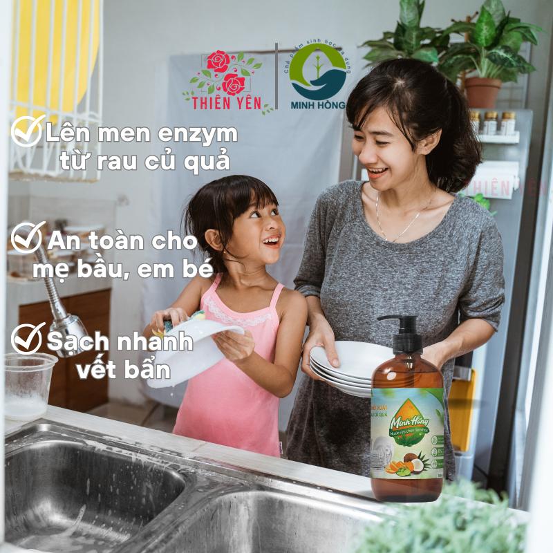 [ Nước rửa chén Minh Hồng 1.7 / 4.2L an toàn cho bé ] Nước rửa chén sinh học dịu nhẹ cho da nhạy cảm