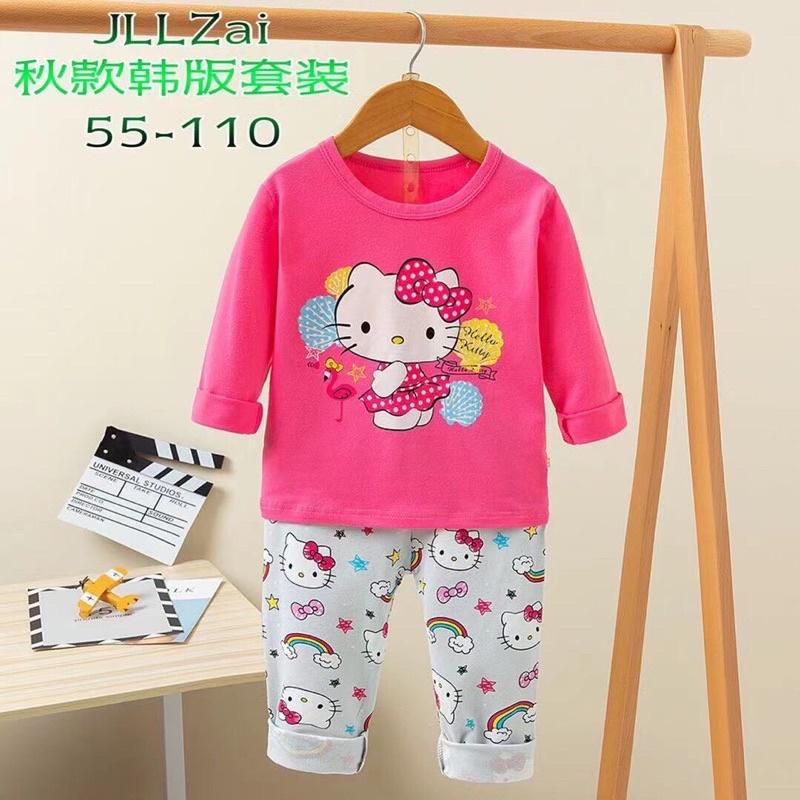 Đồ bộ dài tay xuất hàn với chất cotton cho bé trai bé gái từ 8-33kg