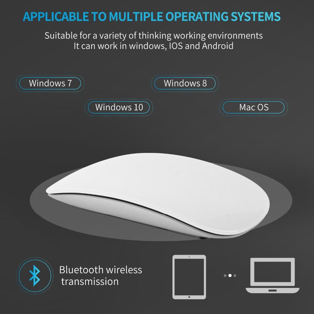 Bluetooth 5.0 Không Dây Sạc Chuột 1600 DPI Công Thái Quang Di Động Chuột Cho Laptop Máy Tính Bảng