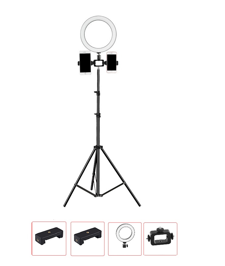 Gậy ChụpCẢnh 3 Chân, Livestream Quay Video Tiktok Tripod Kẹp Điện Thoại LT-01