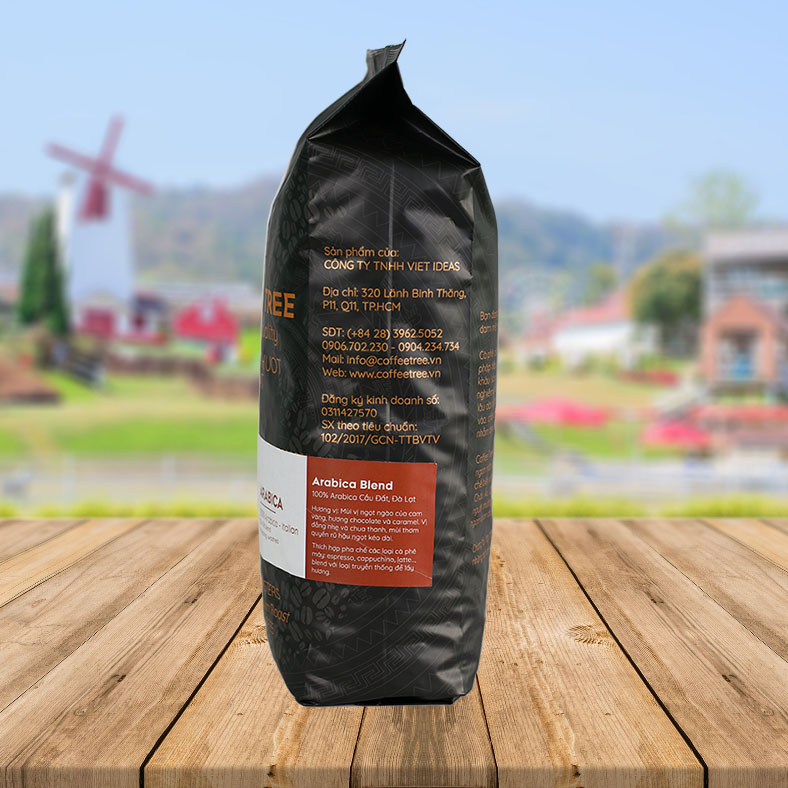 Cà phê hạt Arabica Cầu Đất nguyên chất 100% Coffee Tree 1kg thơm nồng, vị nhẹ, gu tây - Cà phê Đà Lạt tuyển chọn hoàn toàn trái chín rang công nghệ Châu Âu