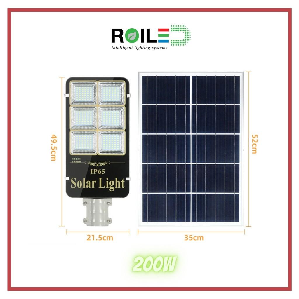 Đèn đường năng lượng mặt trời 200w ROILED RA200W siêu sáng trên 12h