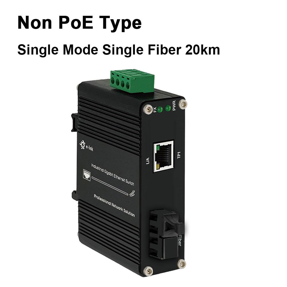 Công nghiệp 1 Cổng SC Chuyển đổi phương tiện truyền thông với SC DIN Rail 10/100/1000Mbps Gigabit Ethernet Switch 1RJ45 1SC