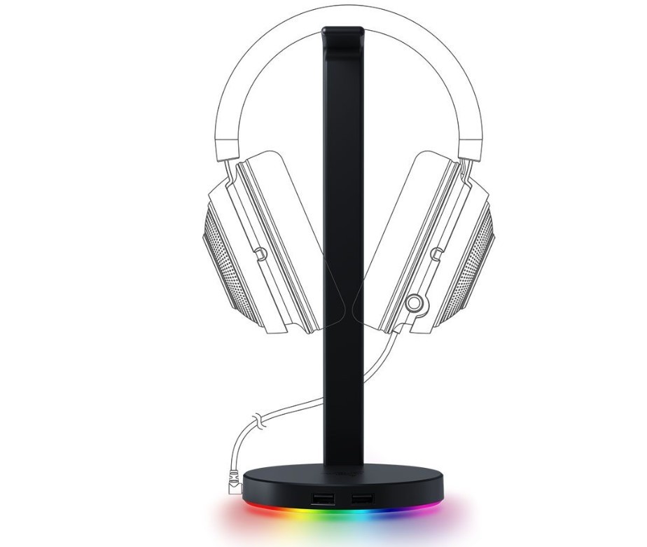 Giá treo tai nghe Razer Base Station V2 Chroma-USB 3.1 Hub-7.1 Surround Sound_RC21-01510100-R3M1-HÀNG CHÍNH HÃNG