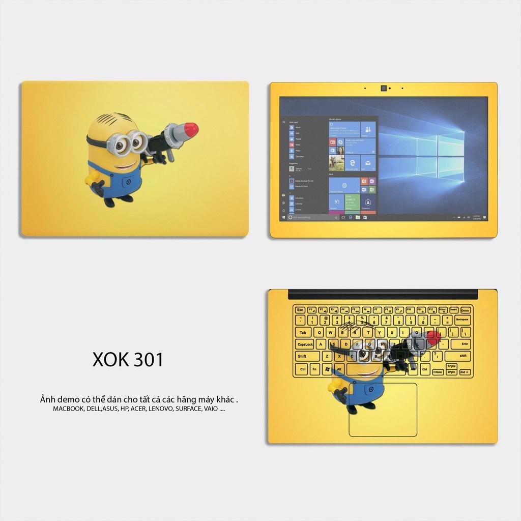 Skin Dán Laptop - Chủ Đề Minions - Lưng + Phím + Viền,Đã Ib model + mẫu