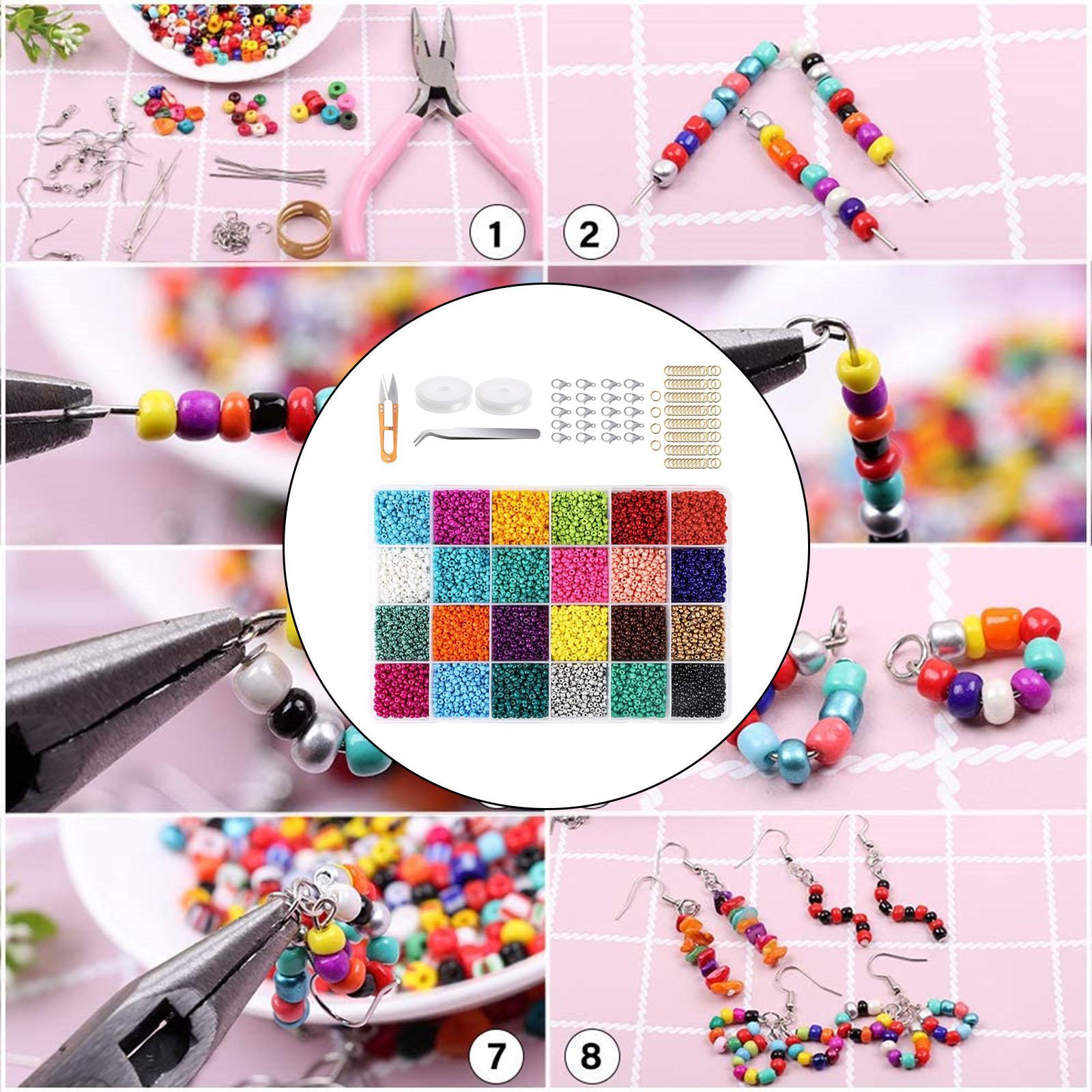 Glass Seed Beads Assorted Small Beads for DIY Jewelry Making Kit Crafts 16000pcs