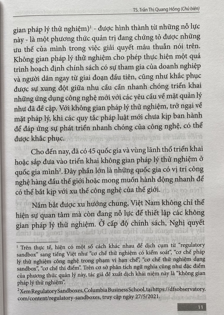 Phát Triển Không Gian Pháp Lý Thử Nghiệm Cho Công Nghệ Tài Chính và Các Lĩnh Vực Công Nghệ Mới Tại Việt Nam